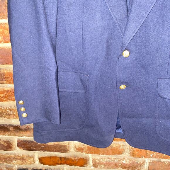 Kingsridge Vintage Navy Blue 2-Button Blazer Jacket Sports Coat Men's Size 46 - Picture 3 of 9